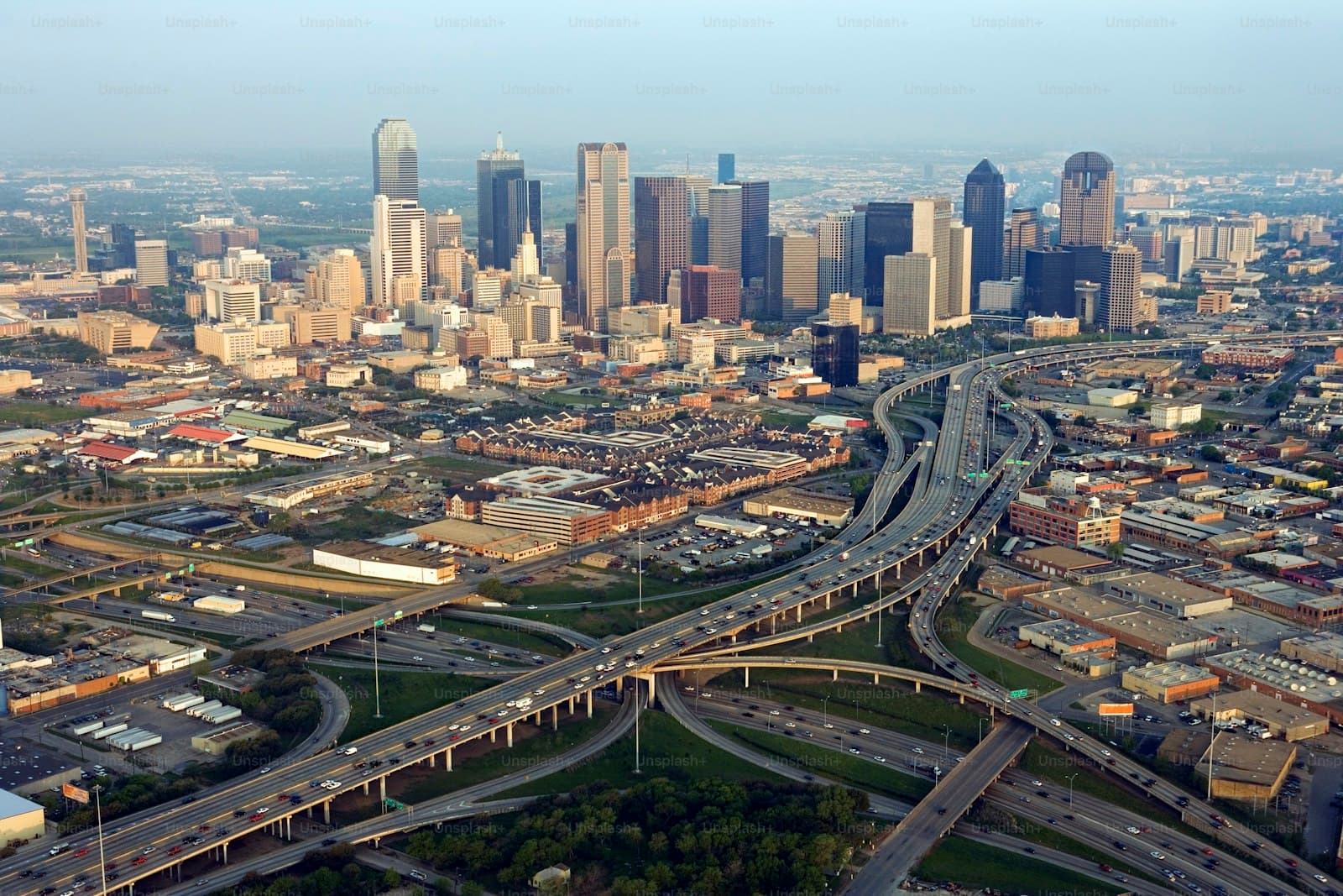Arlington, Texas cityscape and street view