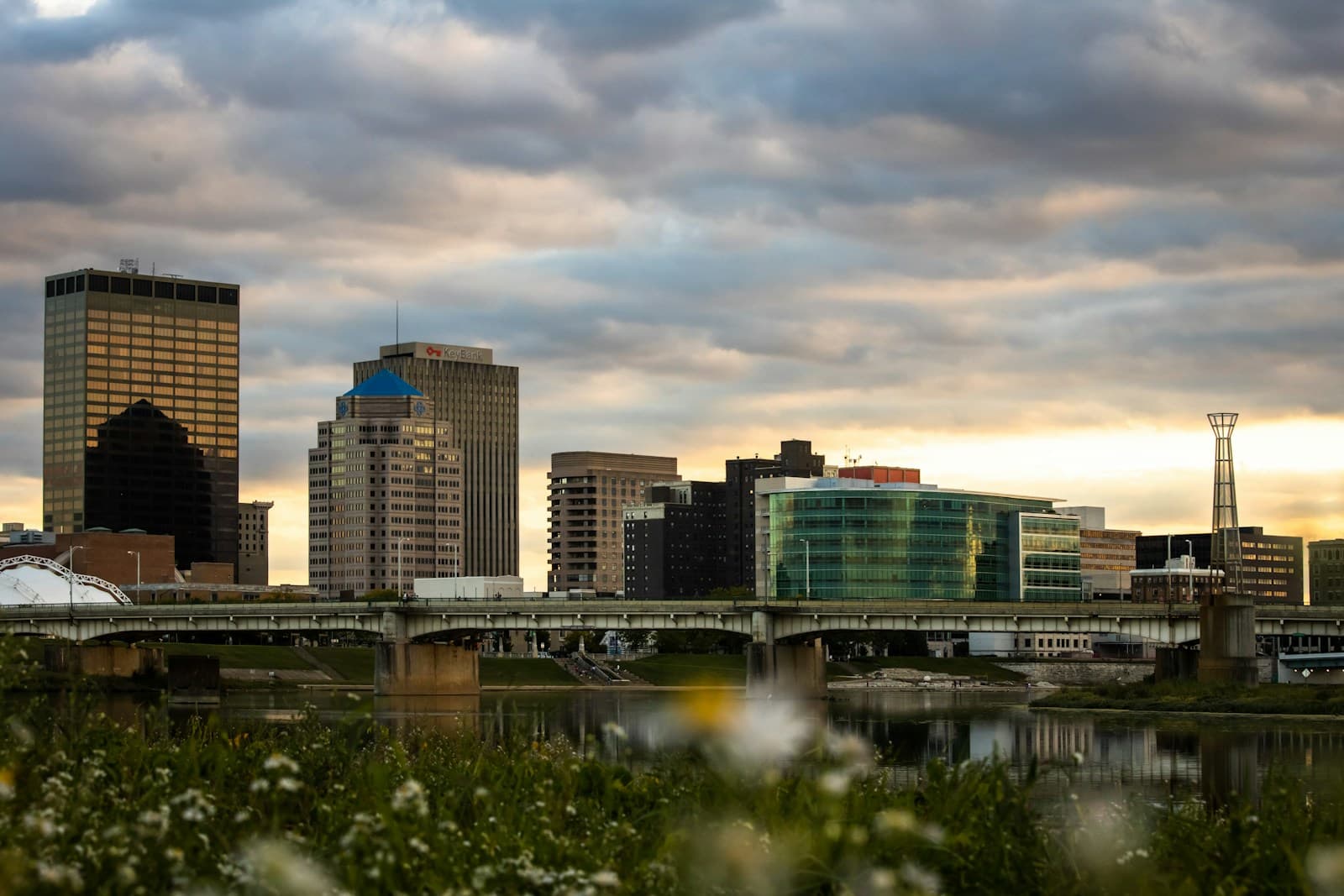 Dayton, Ohio cityscape and street view