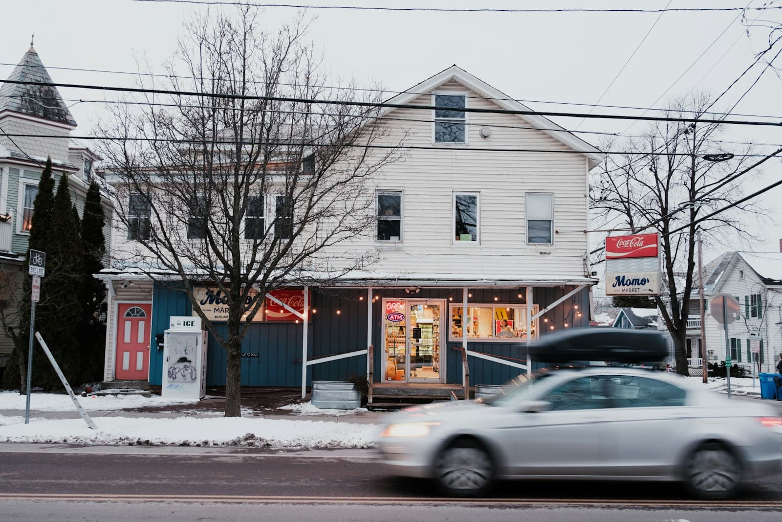 Burlington, Vermont cityscape and street view