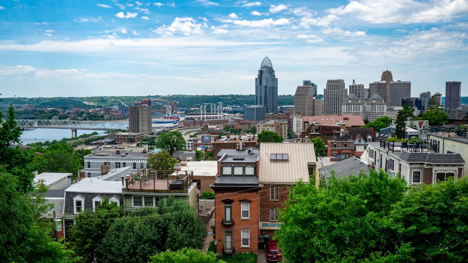 Cincinnati, Ohio cityscape and street view