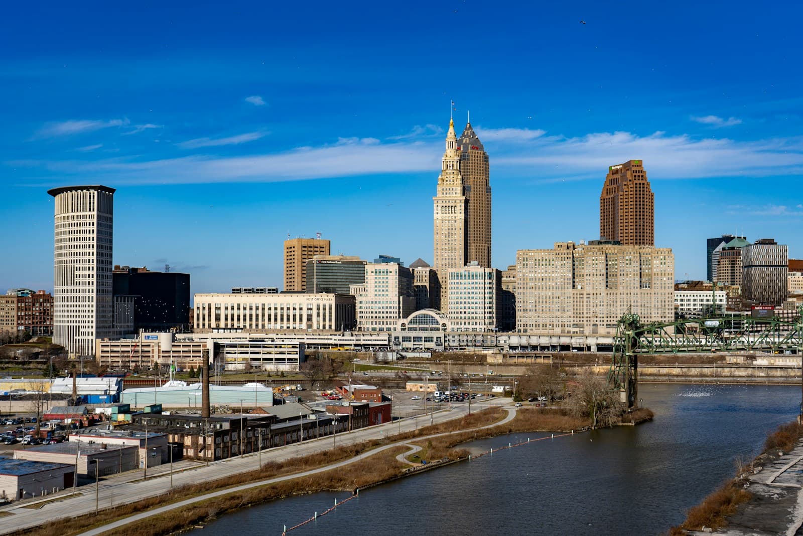 Cleveland, Ohio cityscape and street view