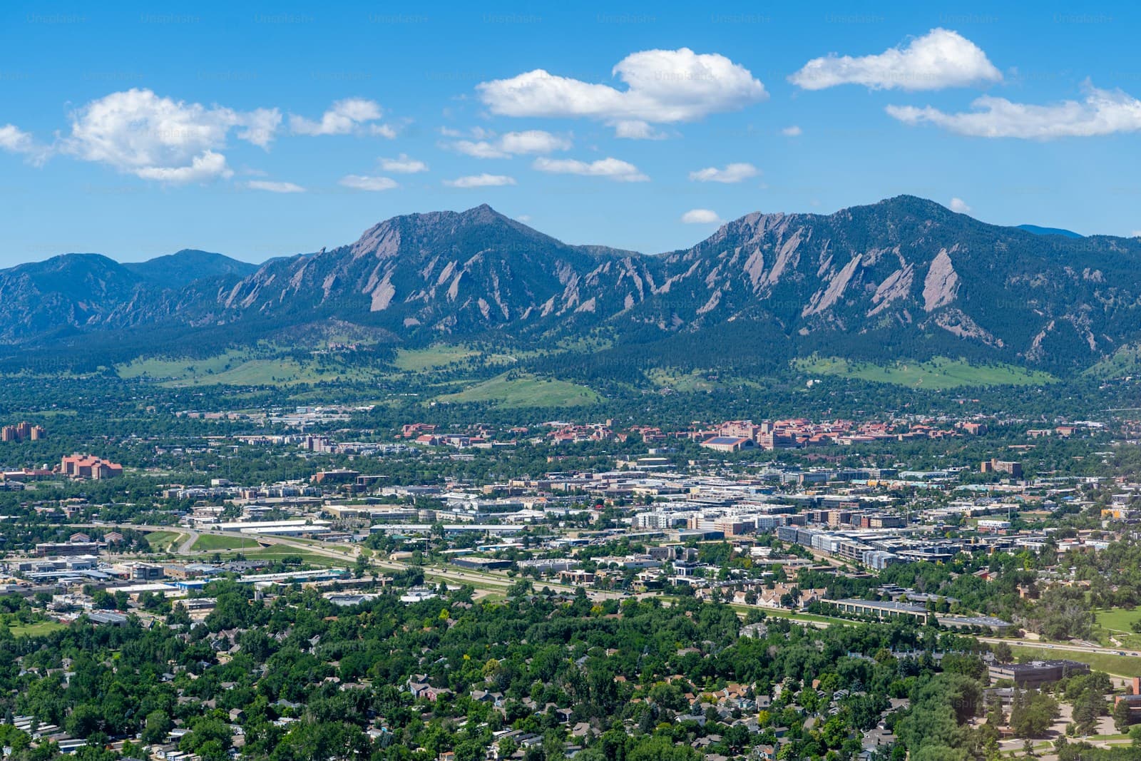 Fort Collins, Colorado cityscape and street view