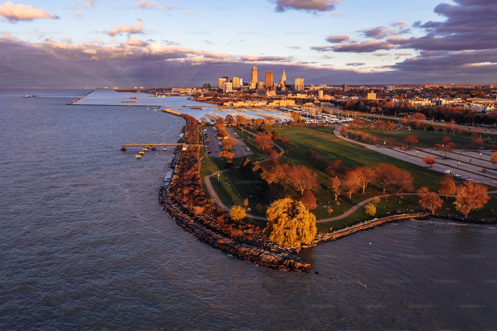 Cleveland, Ohio cityscape and street view
