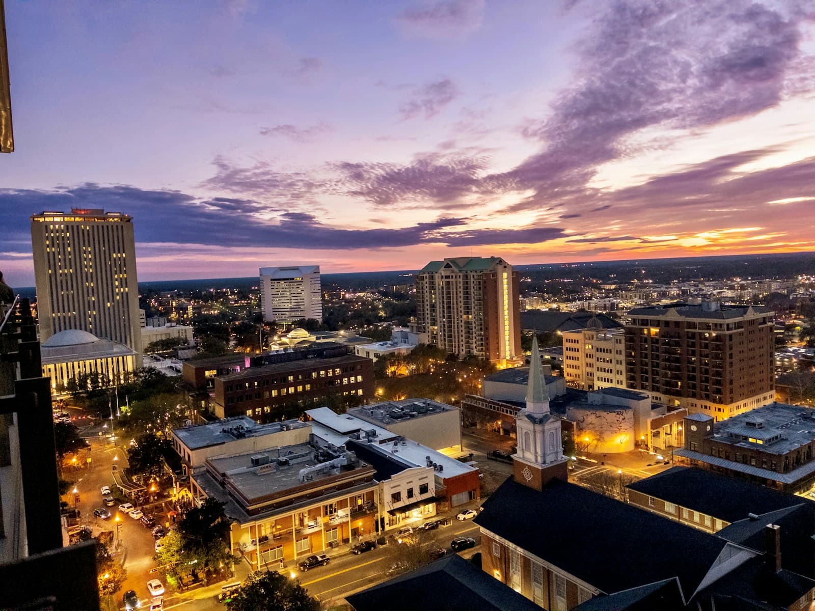 Tallahassee, Florida cityscape and street view